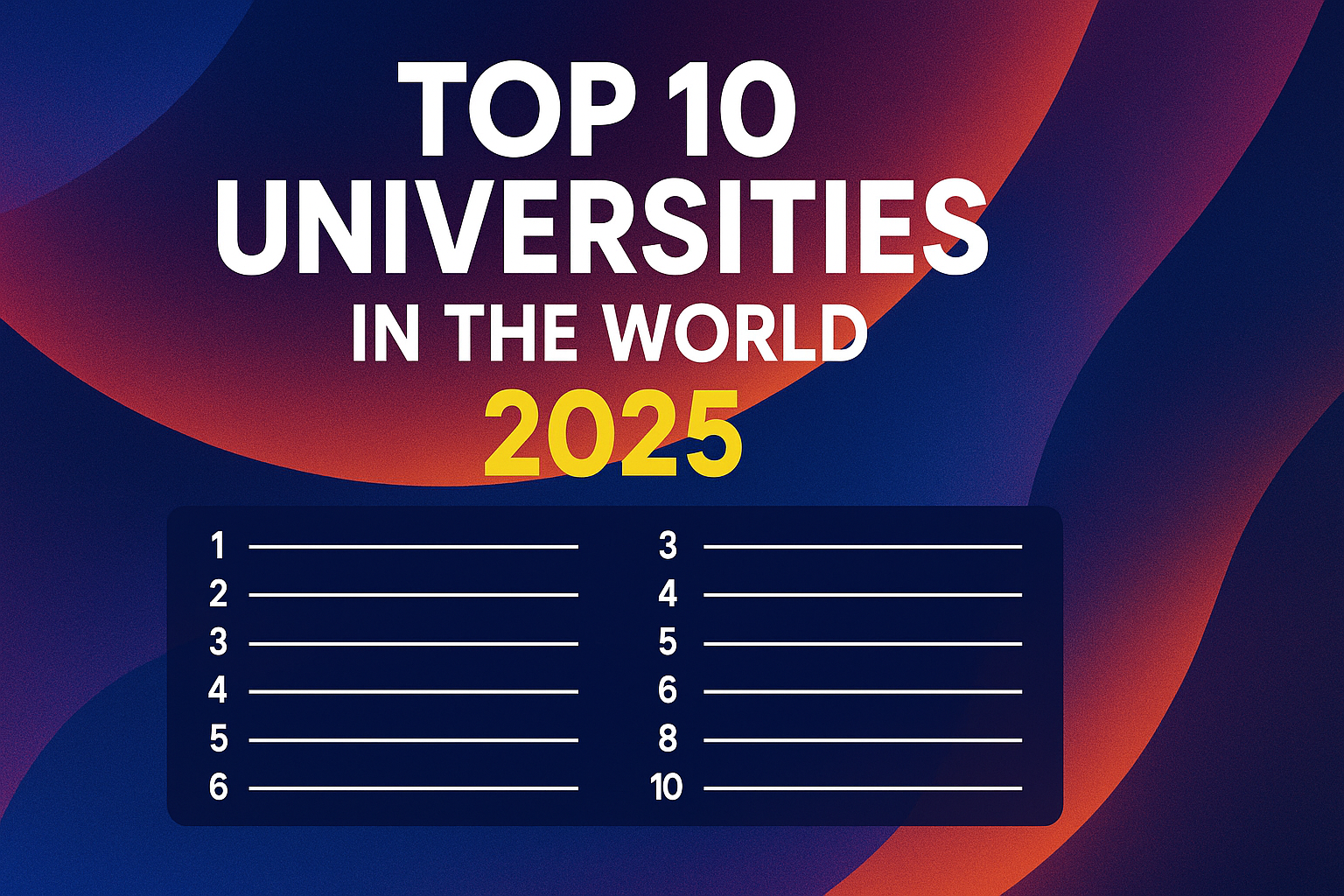 Top 10 Universities in 2025